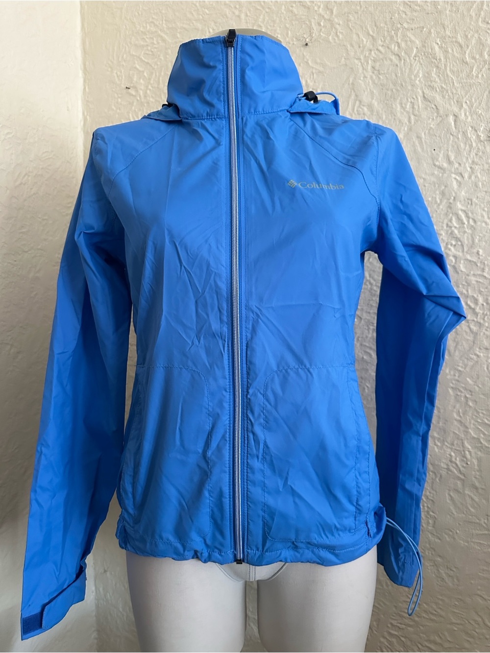 Columbia Blue Windbreaker Anorak Rain Jacket XS